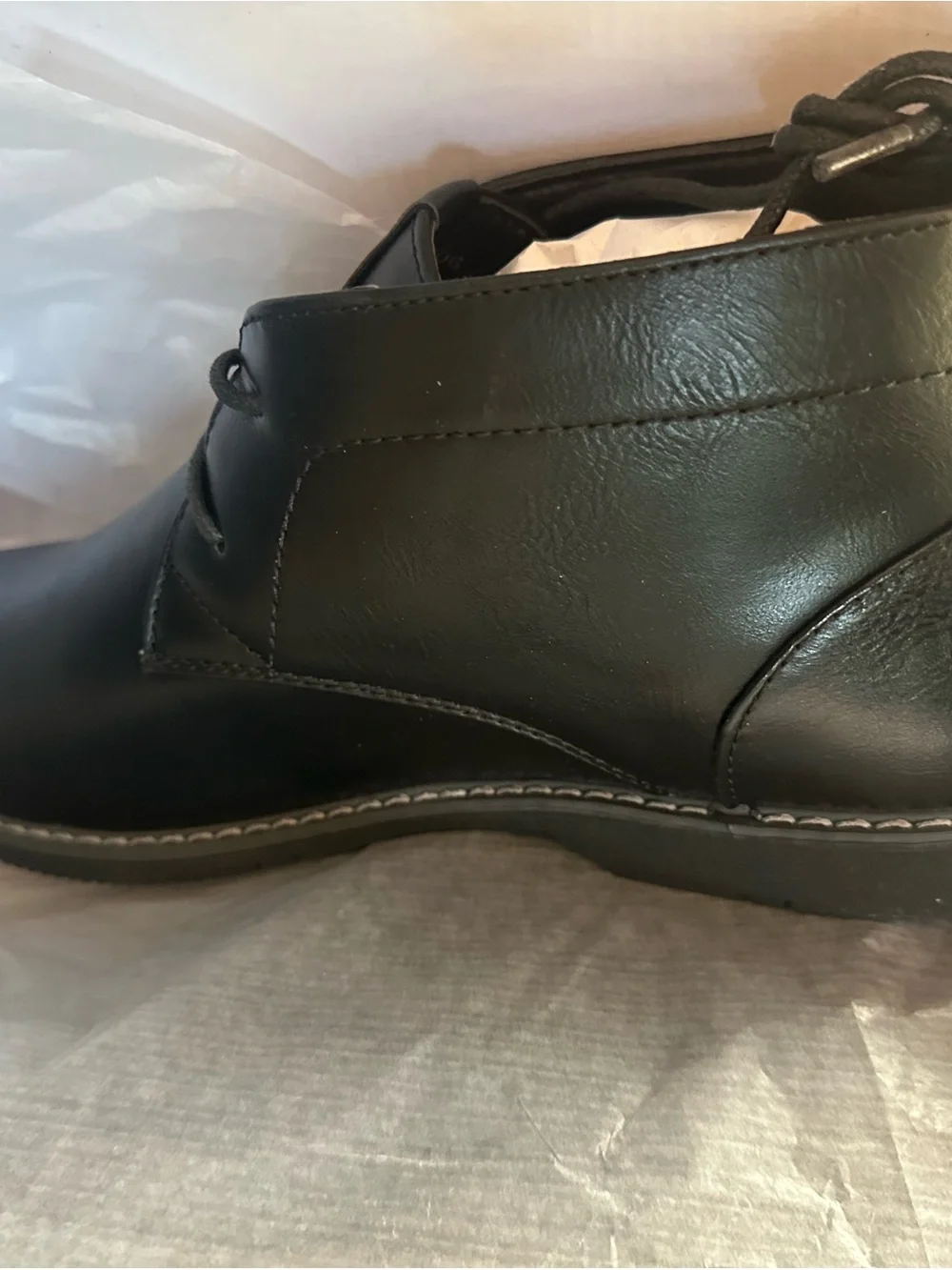 London Fog Black Leather Men’s Chukka Boots